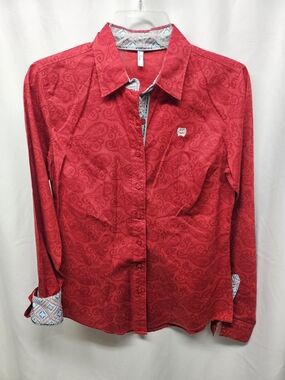 Cinch Red Paisley Button-Up Shirt